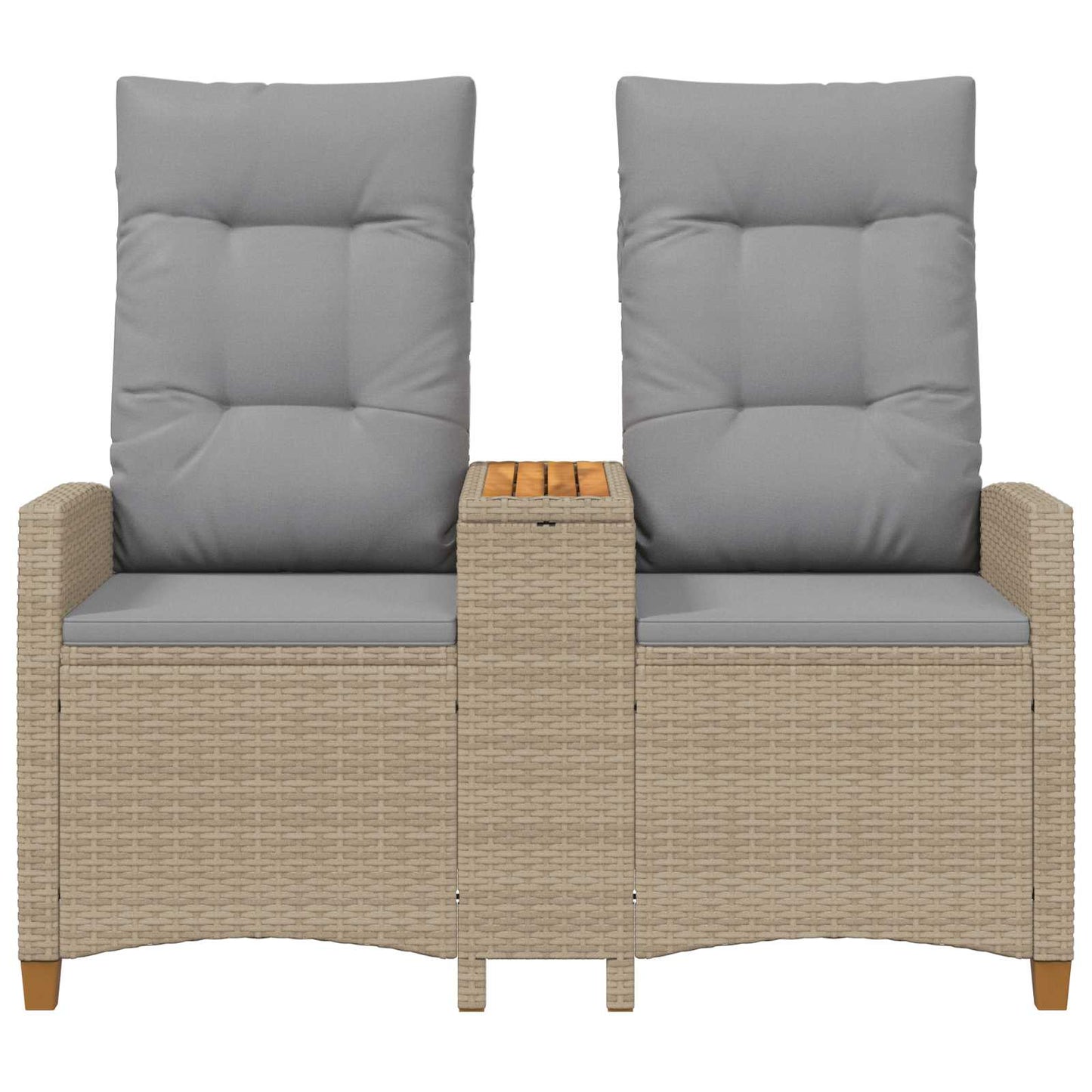 Ligbank met tafel Beige en Licht Grijs 126 x 65 x 112 cm