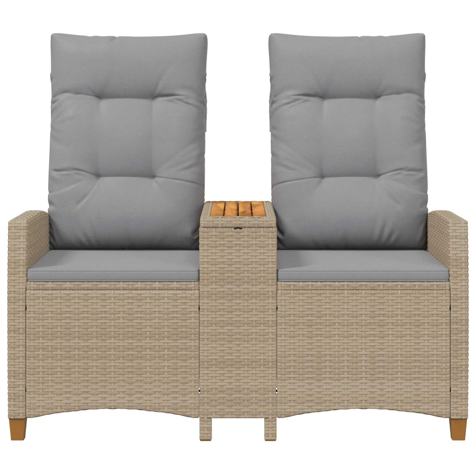 Ligbank met tafel Beige en Licht Grijs 126 x 65 x 112 cm