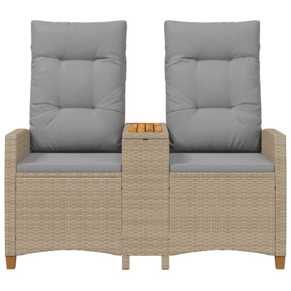 Ligbank met tafel Beige en Licht Grijs 126 x 65 x 112 cm