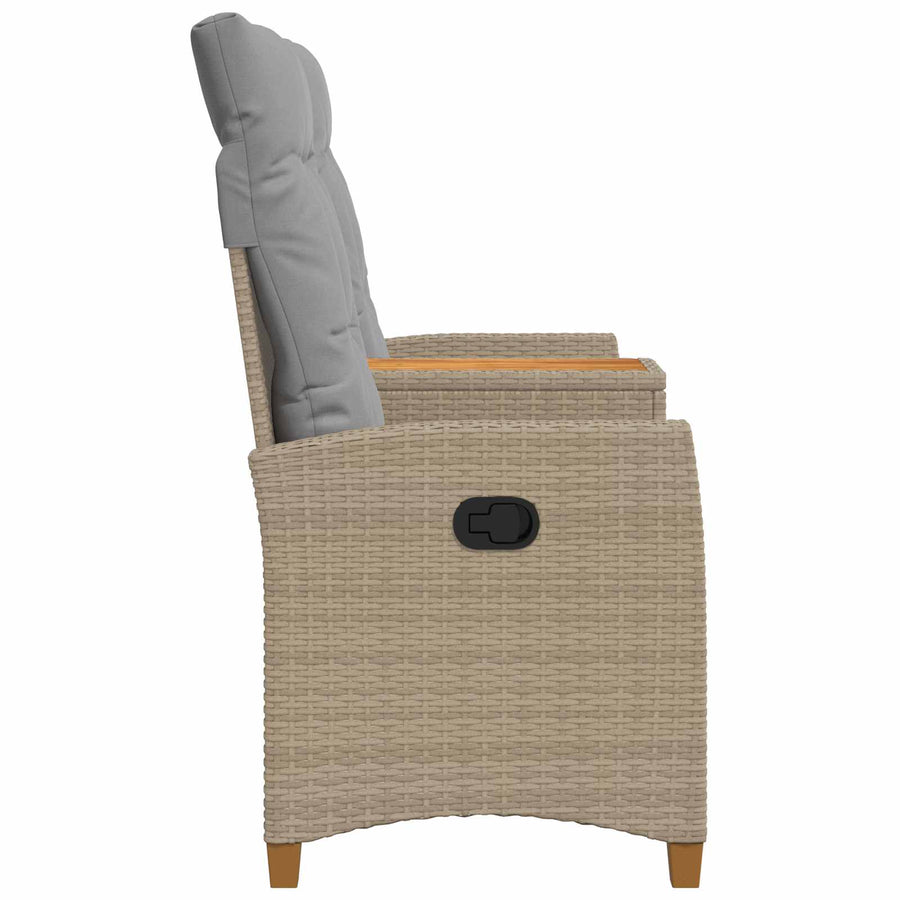 Ligbank met tafel Beige en Licht Grijs 126 x 65 x 112 cm
