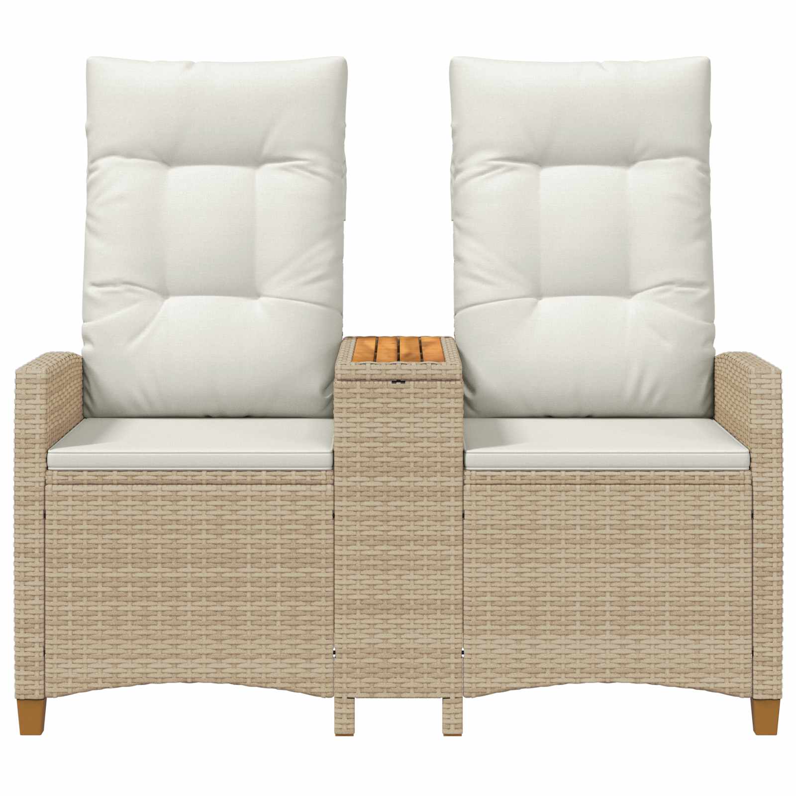 Ligbank met tafel Beige en Crème Wit 126 x 65 x 112 cm