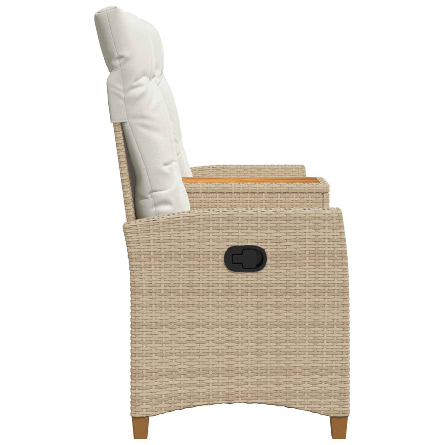 Ligbank met tafel Beige en Crème Wit 126 x 65 x 112 cm