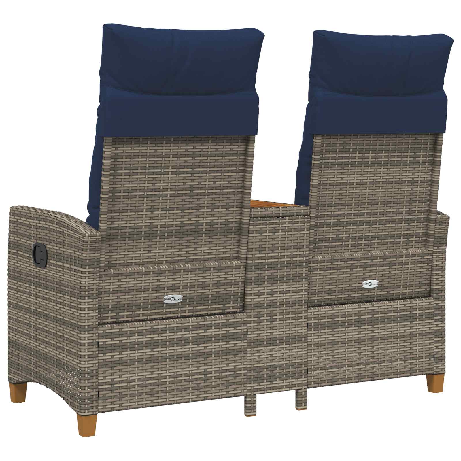 Ligbank met tafel Grijs en Marineblauw 126 x 65 x 112 cm