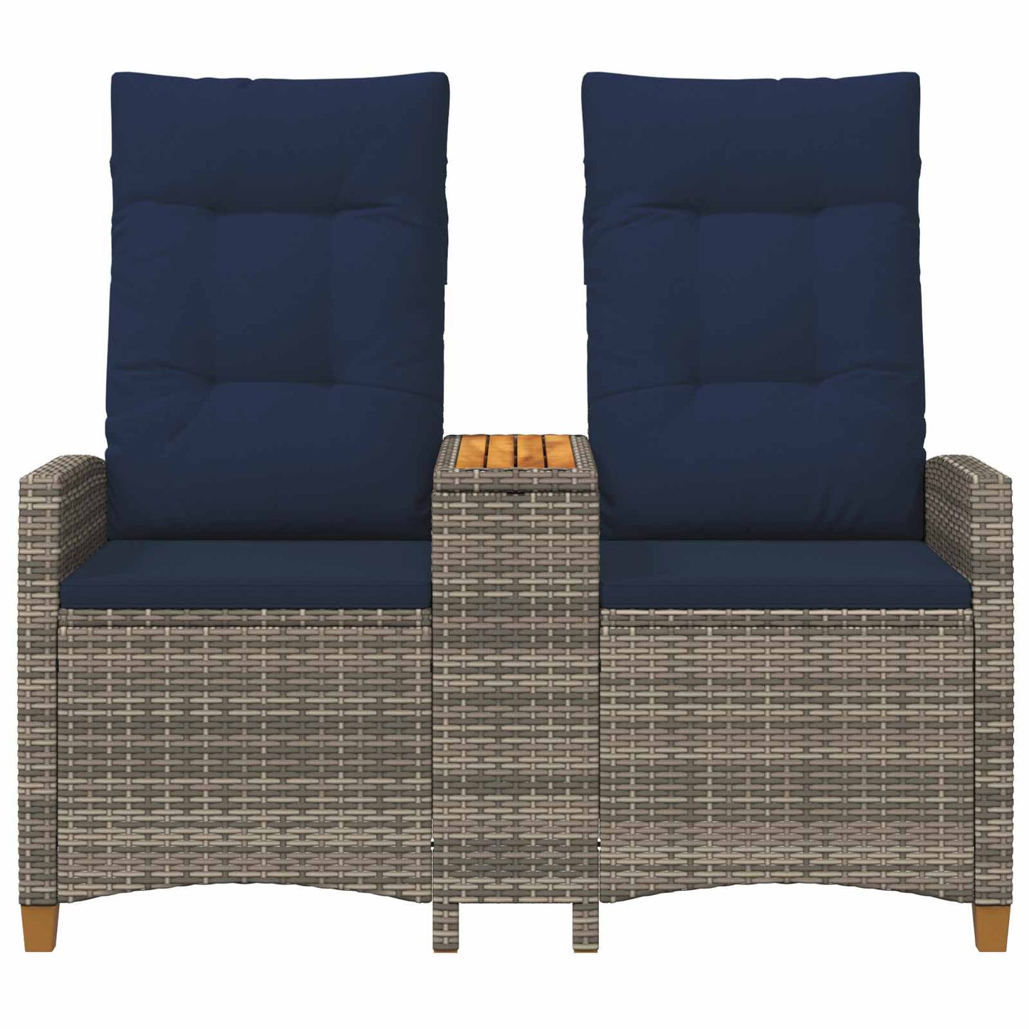 Ligbank met tafel Grijs en Marineblauw 126 x 65 x 112 cm