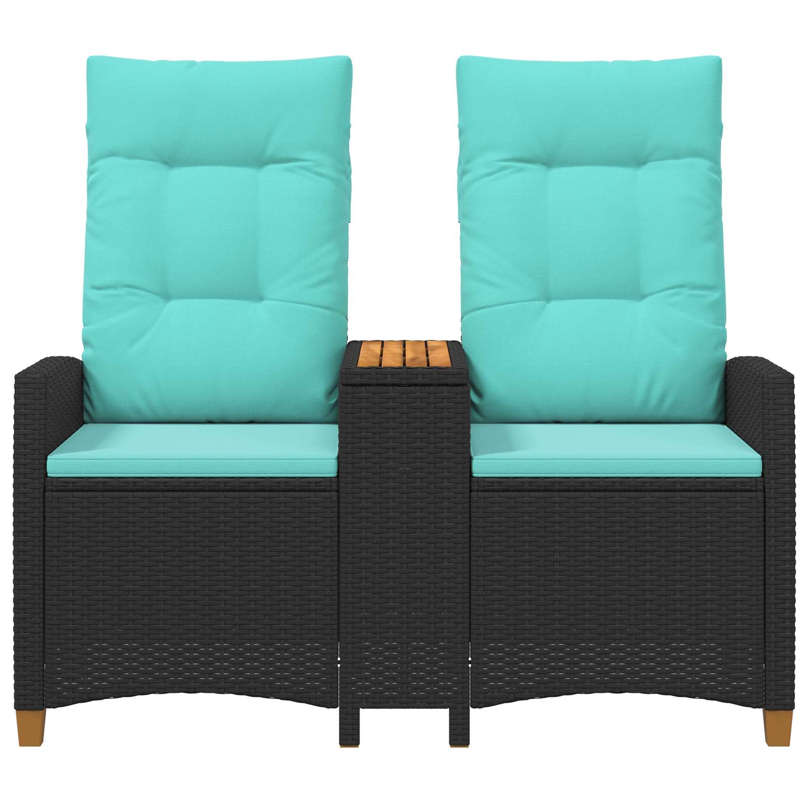 Ligbank met tafel Zwart en Turquoise 126 x 65 x 112 cm