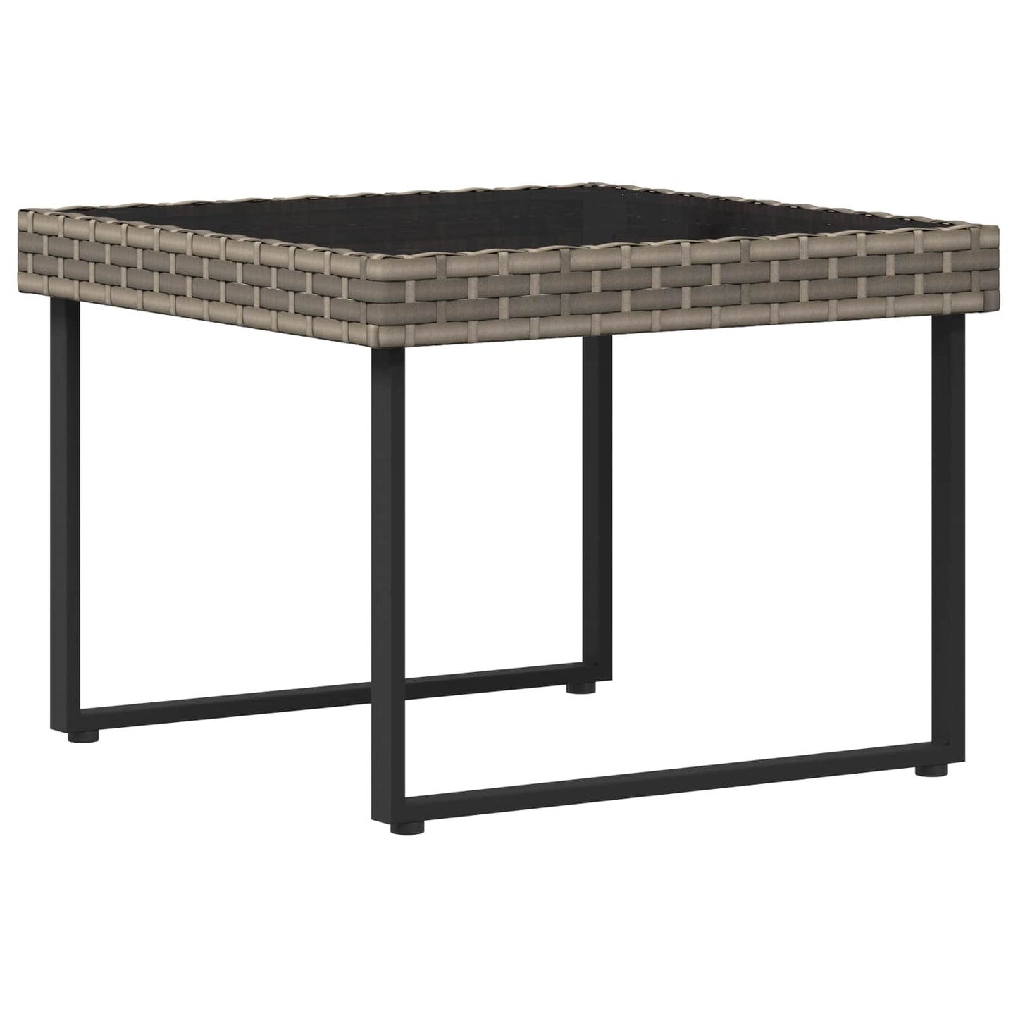 Tuinbankenset met kussen 2 pcs Grijs Poly Rattan en Staal