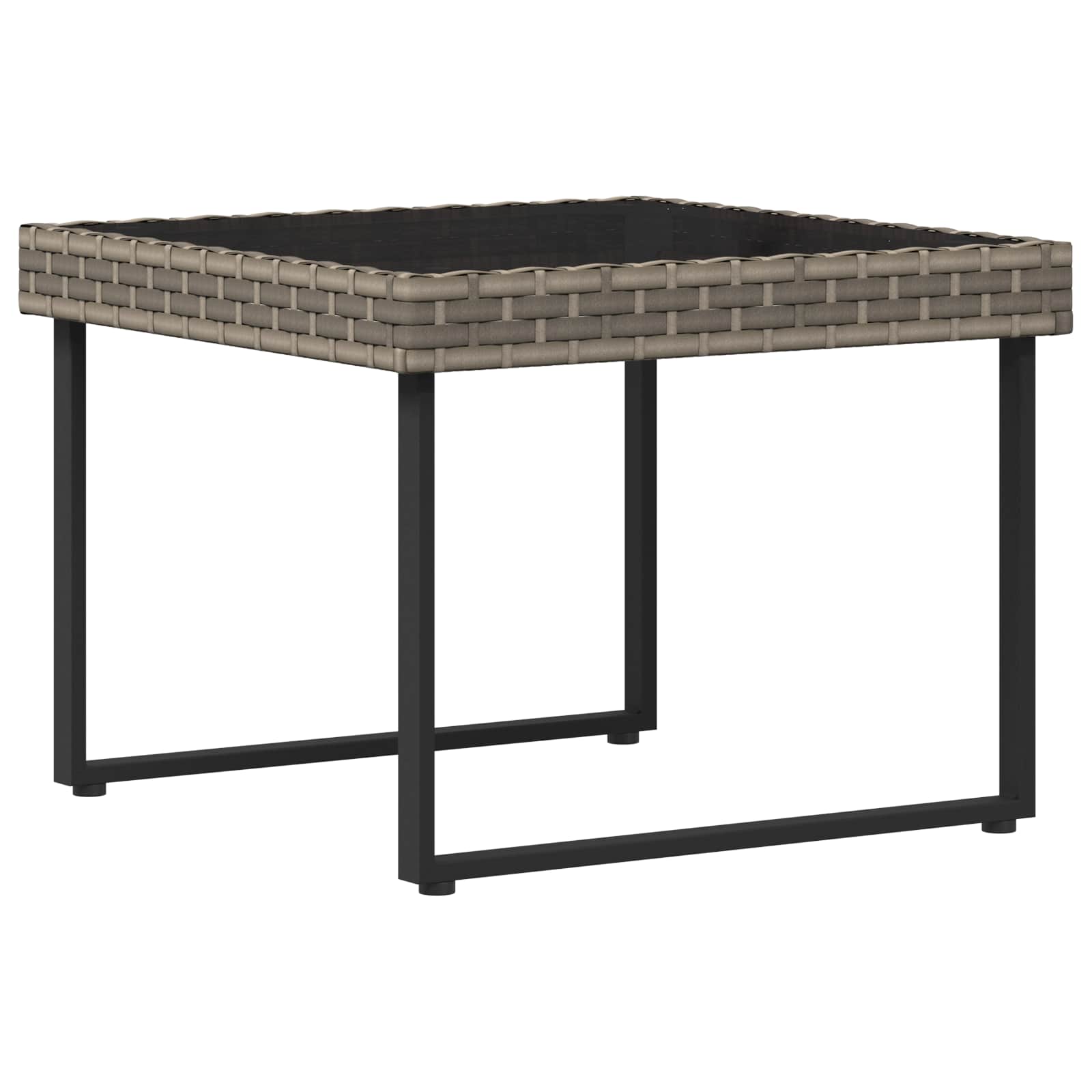 Tuinbankenset met kussen 2 pcs Grijs Poly Rattan en Staal