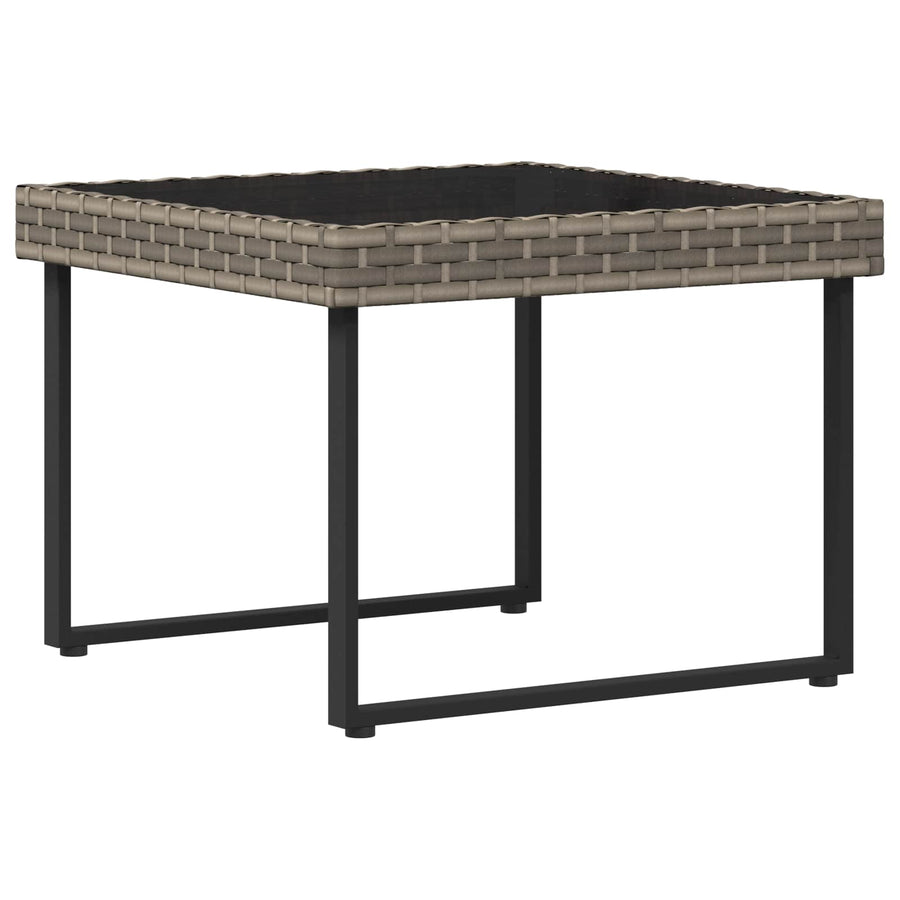 Tuinbankenset met kussen 2 pcs Grijs Poly Rattan en Staal