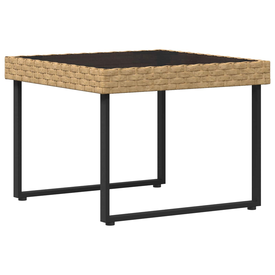Tuinbankenset met kussen 2 pcs Naturel Poly Rattan en Staal