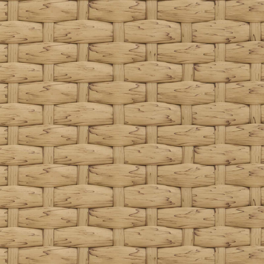 Tuinbankenset met kussen 2 pcs Naturel Poly Rattan en Staal