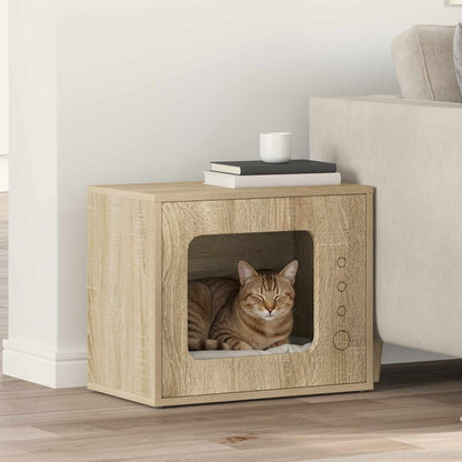 Kattenhuis Sonoma 51 X 30 X 42 Cm Bewerkt Hout Sonoma eiken