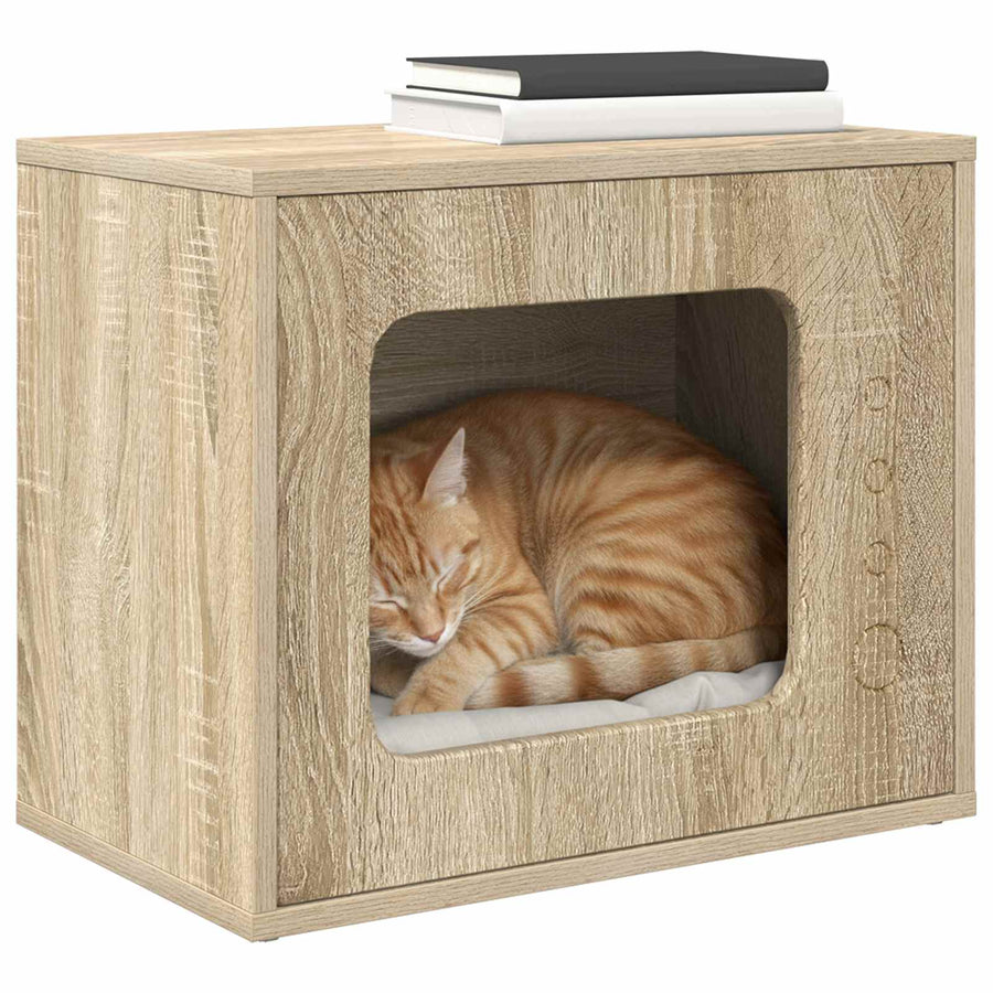 Kattenhuis Sonoma 51 X 30 X 42 Cm Bewerkt Hout Sonoma eiken