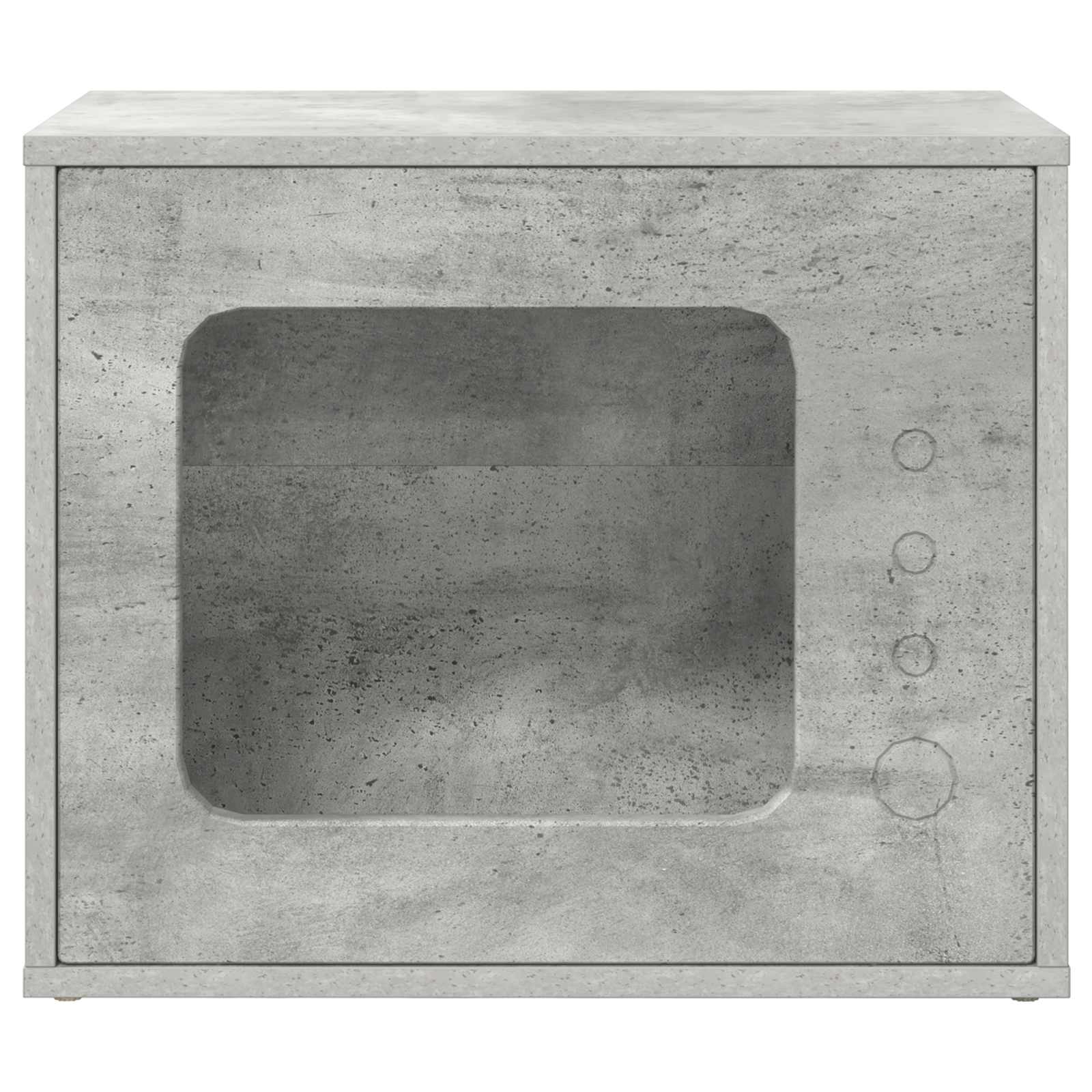 Kattenhuis Beton 51 X 30 X 42 Cm Bewerkt Hout Betongrijs
