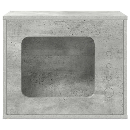 Kattenhuis Beton 51 X 30 X 42 Cm Bewerkt Hout Betongrijs