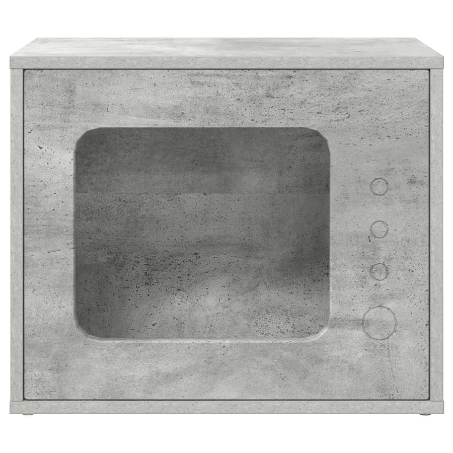 Kattenhuis Beton 51 X 30 X 42 Cm Bewerkt Hout Betongrijs
