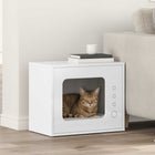 Cat House Glossy White 51 x 30 x 42.5 cm Engineered wood