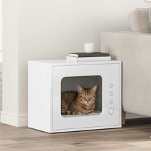 Kattenhuis Glanzend Wit 51 X 30 X 42 Cm Bewerkt Hout Hoogglans wit