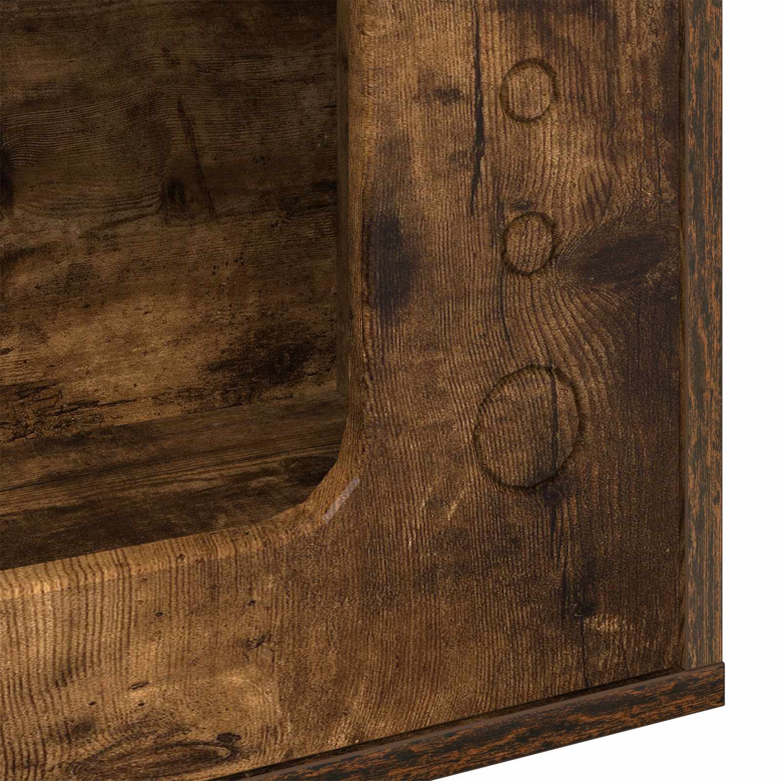 Kattenhuis 51 X 30 X 42 Cm Bewerkt Hout Gerookt eiken