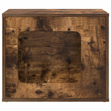Kattenhuis 51 X 30 X 42 Cm Bewerkt Hout Gerookt eiken