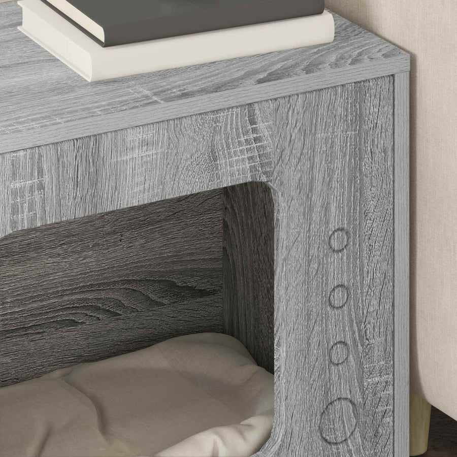 Kattenhuis 51 X 30 X 42 Cm Bewerkt Hout Grijs sonoma