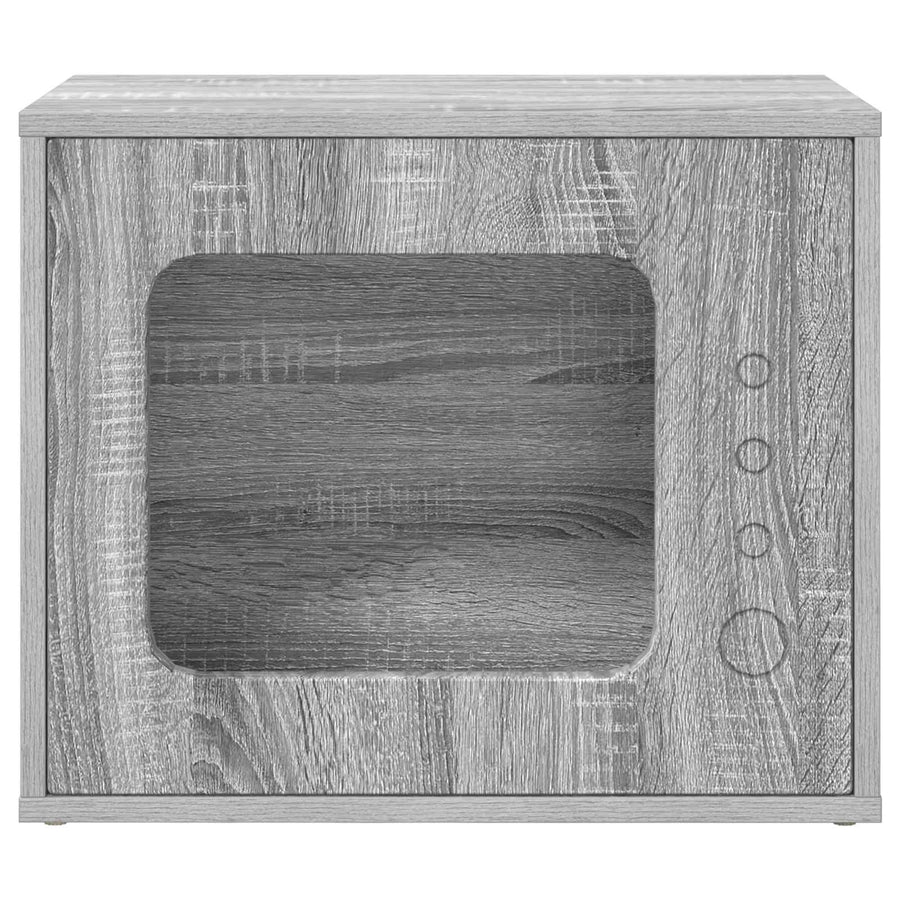 Kattenhuis 51 X 30 X 42 Cm Bewerkt Hout Grijs sonoma