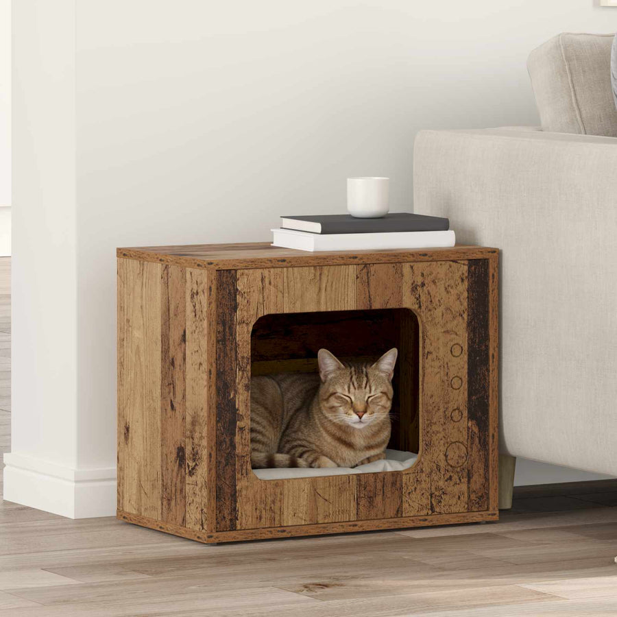 Kattenhuis Oudhout 51 X 30 X 42 Cm Bewerkt Hout Oud hout