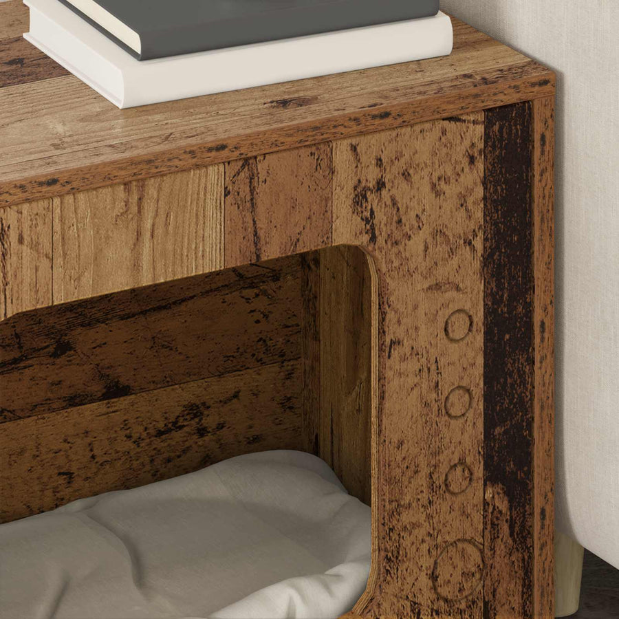 Kattenhuis Oudhout 51 X 30 X 42 Cm Bewerkt Hout Oud hout