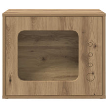Kattenhuis Ambachtelijk Eiken 51 X 30 X 42 Cm Bewerkt Hout artisanaal eikenkleurig