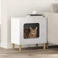 Kattenhuis 51 X 30 X 52 Cm Bewerkt Hout Wit