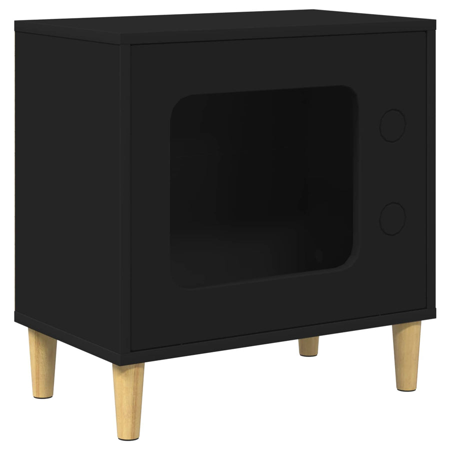 Kattenhuis 51 X 30 X 52 Cm Bewerkt Hout Zwart