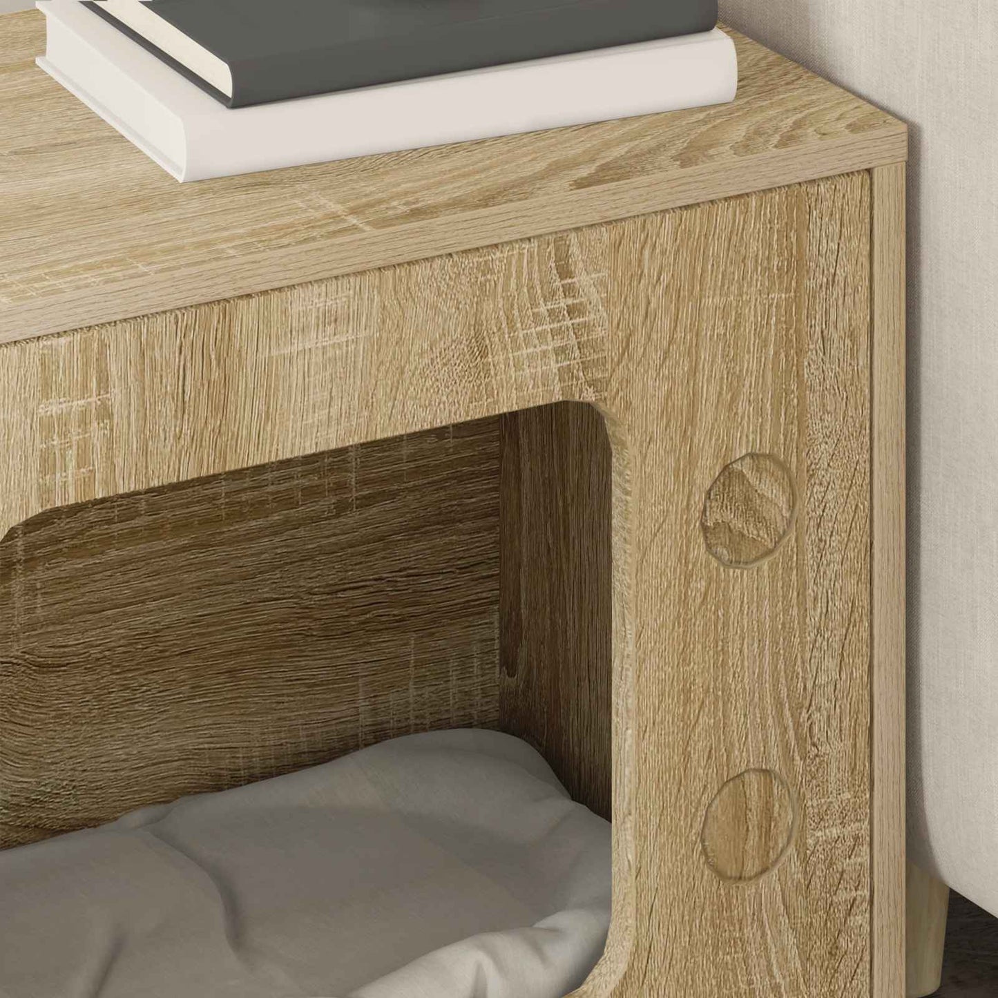Kattenhuis Sonoma 51 X 30 X 52 Cm Bewerkt Hout Sonoma eiken
