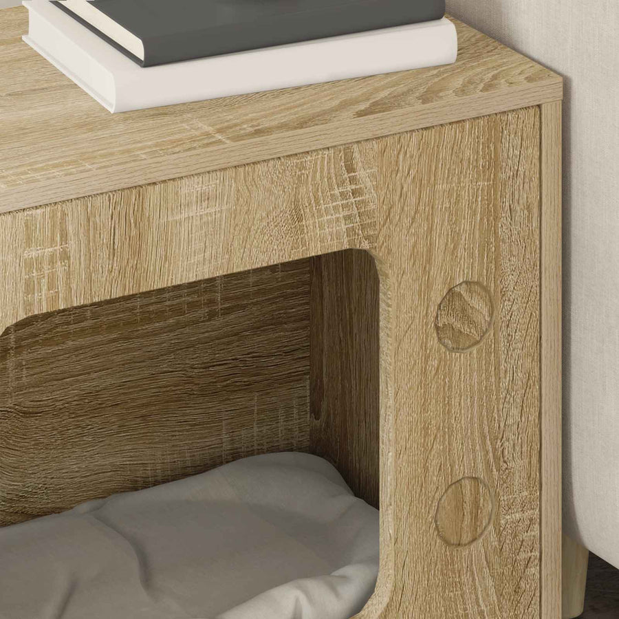 Kattenhuis Sonoma 51 X 30 X 52 Cm Bewerkt Hout Sonoma eiken