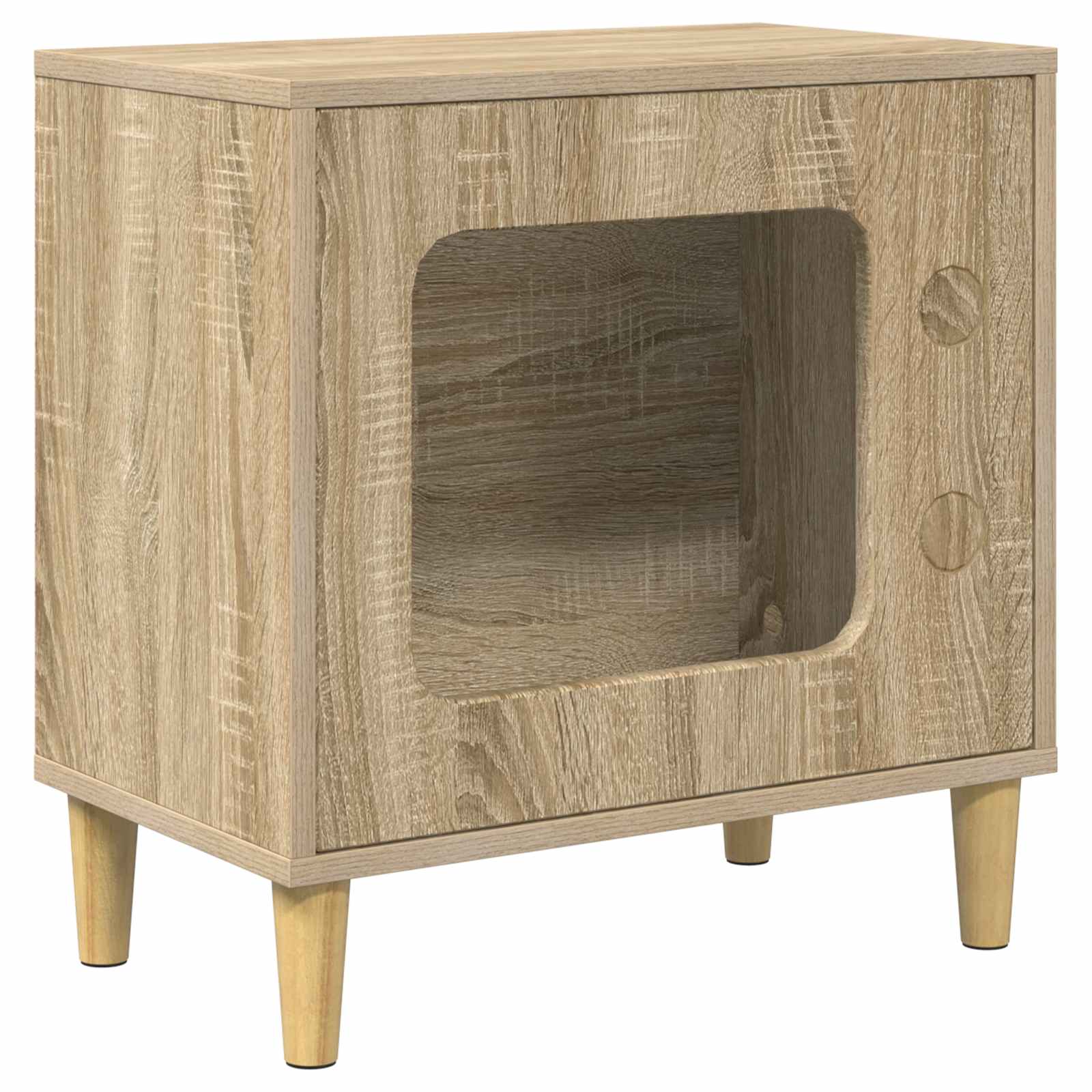 Kattenhuis Sonoma 51 X 30 X 52 Cm Bewerkt Hout Sonoma eiken