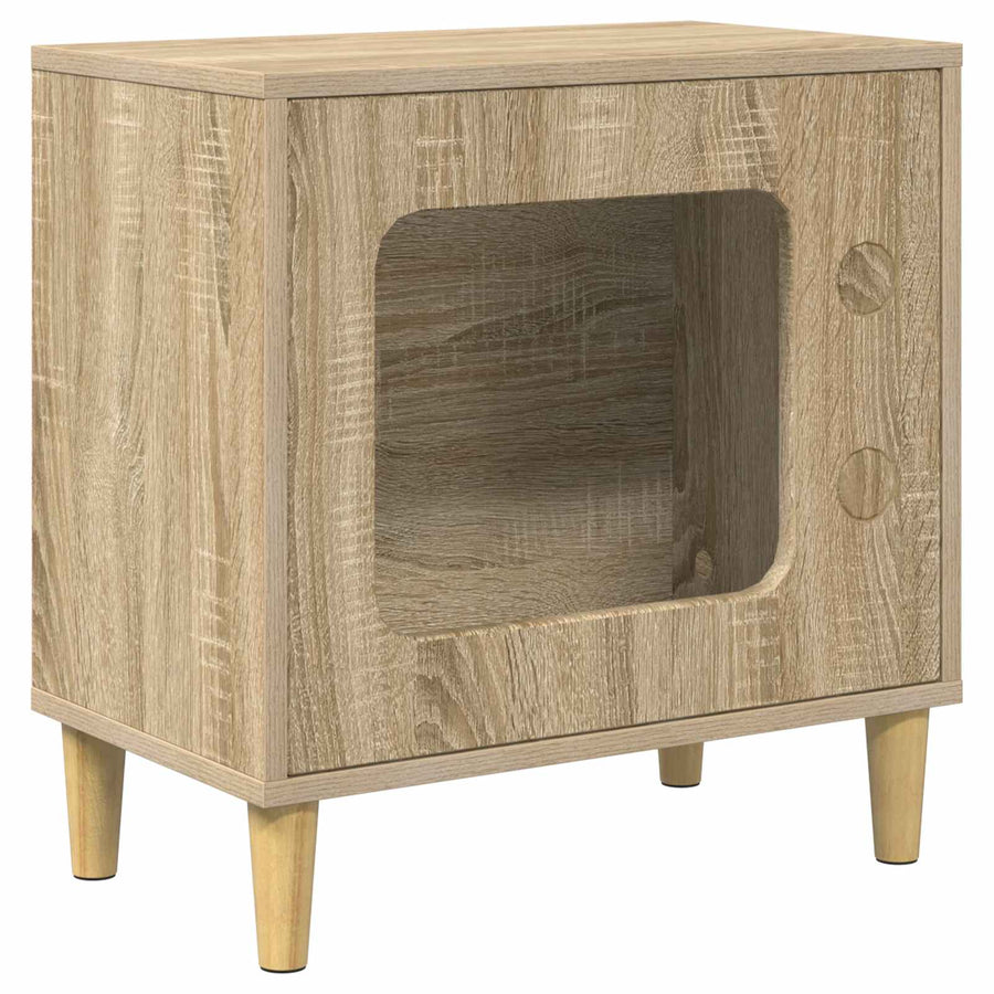 Kattenhuis Sonoma 51 X 30 X 52 Cm Bewerkt Hout Sonoma eiken