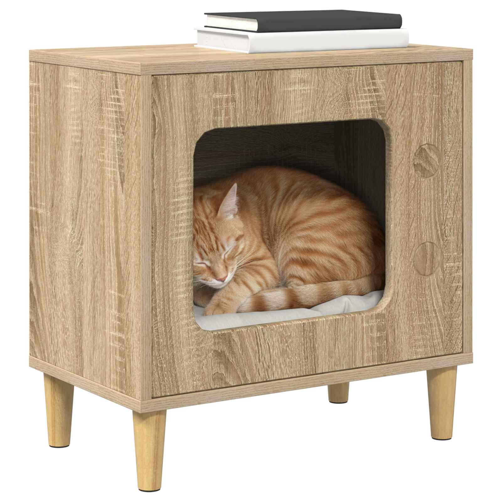 Kattenhuis Sonoma 51 X 30 X 52 Cm Bewerkt Hout Sonoma eiken