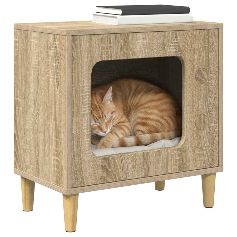 Kattenhuis Sonoma 51 X 30 X 52 Cm Bewerkt Hout Sonoma eiken