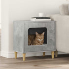 Kattenhuis 51x30x52 cm betongrijs bewerkt hout