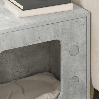 Kattenhuis Beton 51 X 30 X 52 Cm Bewerkt Hout Betongrijs