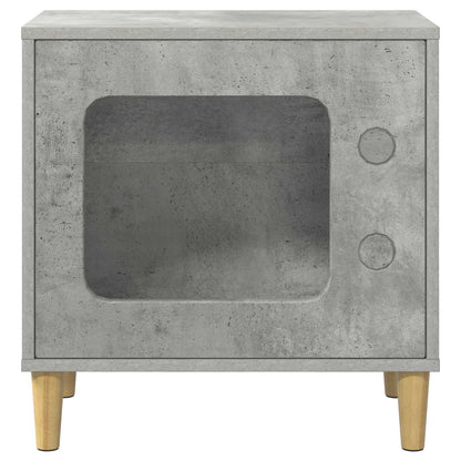 Kattenhuis Beton 51 X 30 X 52 Cm Bewerkt Hout Betongrijs