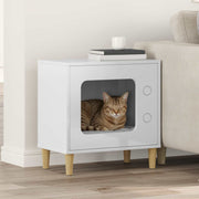 Kattenhuis 51x30x52 cm bewerkt hout hoogglans wit