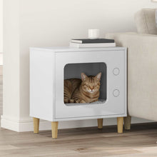 Kattenhuis Glanzend Wit 51 X 30 X 52 Cm Bewerkt Hout Hoogglans wit