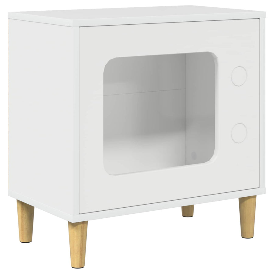 Kattenhuis Glanzend Wit 51 X 30 X 52 Cm Bewerkt Hout Hoogglans wit