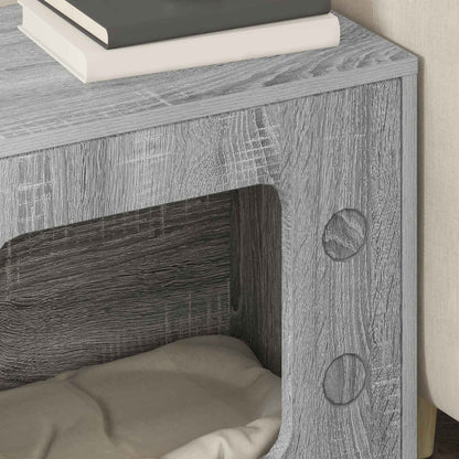 Kattenhuis 51 X 30 X 52 Cm Bewerkt Hout Grijs sonoma