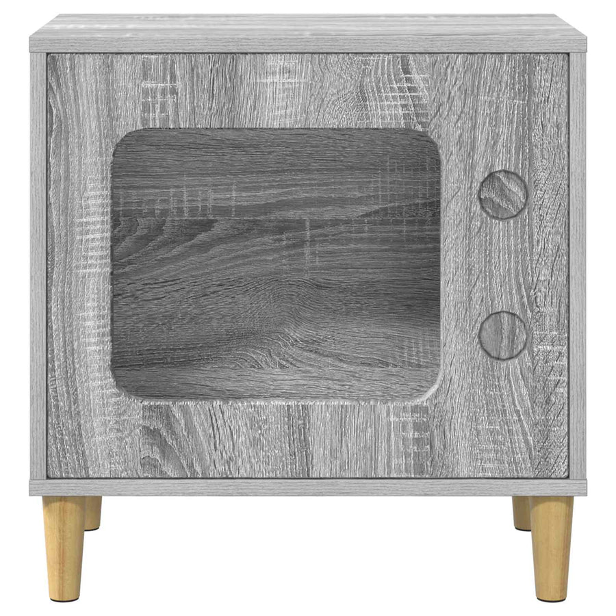 Kattenhuis 51 X 30 X 52 Cm Bewerkt Hout Grijs sonoma