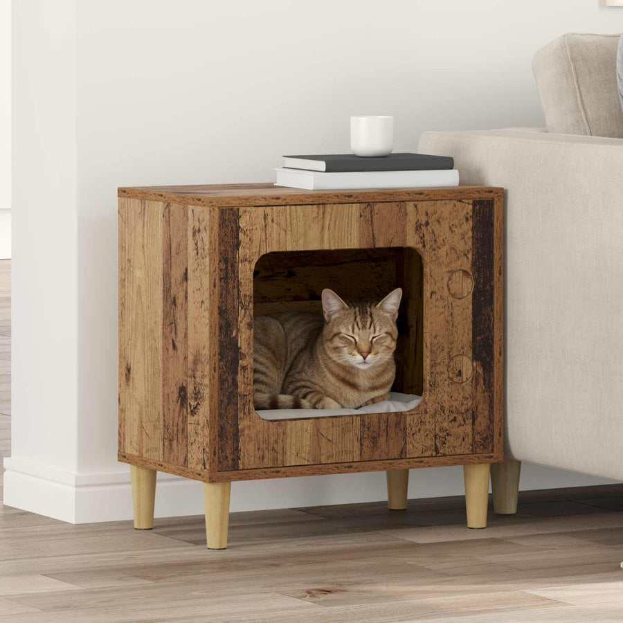 Kattenhuis Oudhout 51 X 30 X 52 Cm Bewerkt Hout Oud hout