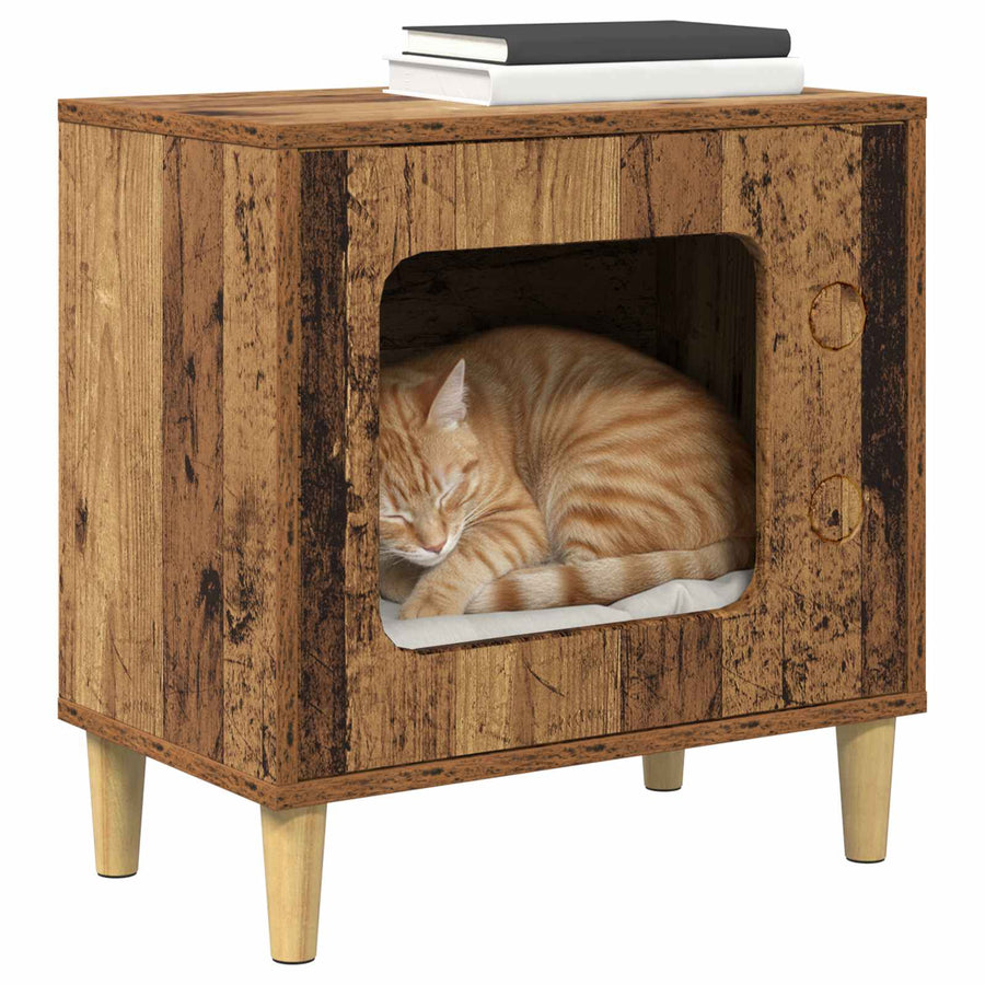 Kattenhuis Oudhout 51 X 30 X 52 Cm Bewerkt Hout Oud hout