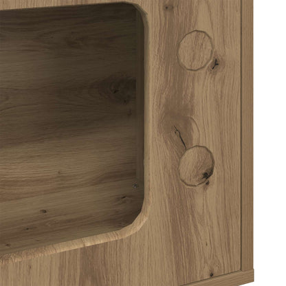 Kattenhuis Ambachtelijk Eiken 51 X 30 X 52 Cm Bewerkt Hout artisanaal eikenkleurig