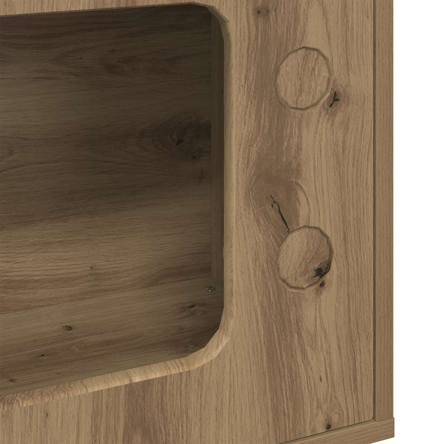 Kattenhuis Ambachtelijk Eiken 51 X 30 X 52 Cm Bewerkt Hout artisanaal eikenkleurig