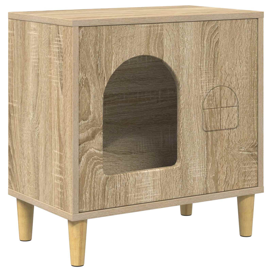 Kattenhuis Sonoma 51 X 30 X 52 Cm Bewerkt Hout Sonoma eiken