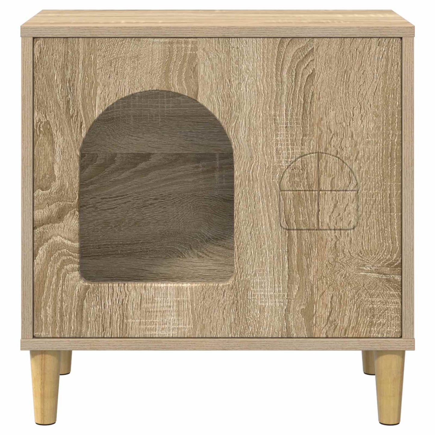 Kattenhuis Sonoma 51 X 30 X 52 Cm Bewerkt Hout Sonoma eiken